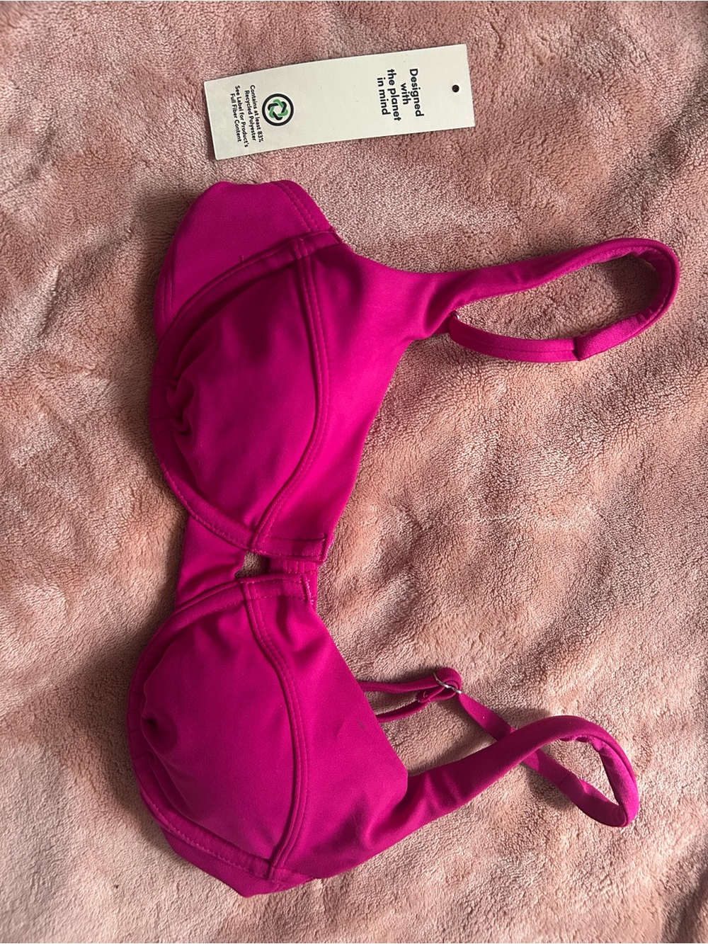 No Boundaries Hot Pink Bikini Top